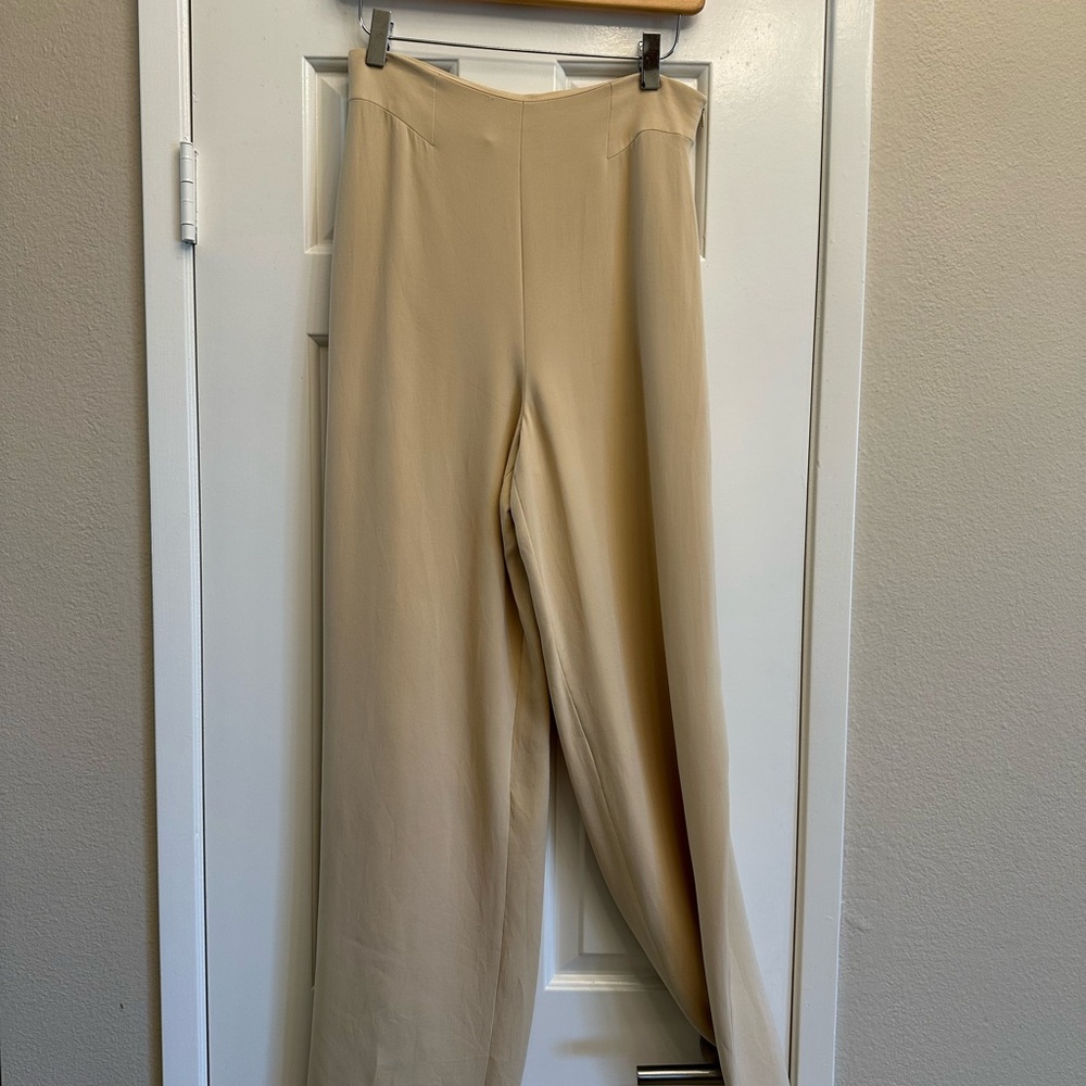 Armani silk wide leg high waist trousers